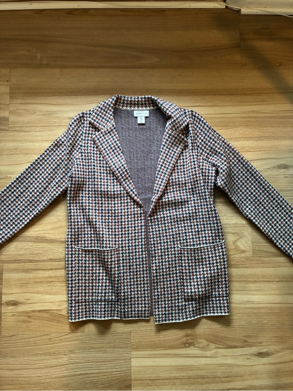 Sincerely Jules Houndstooth Soft Knit Blazer Jacket